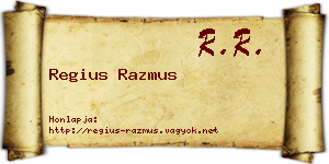 Regius Razmus névjegykártya
